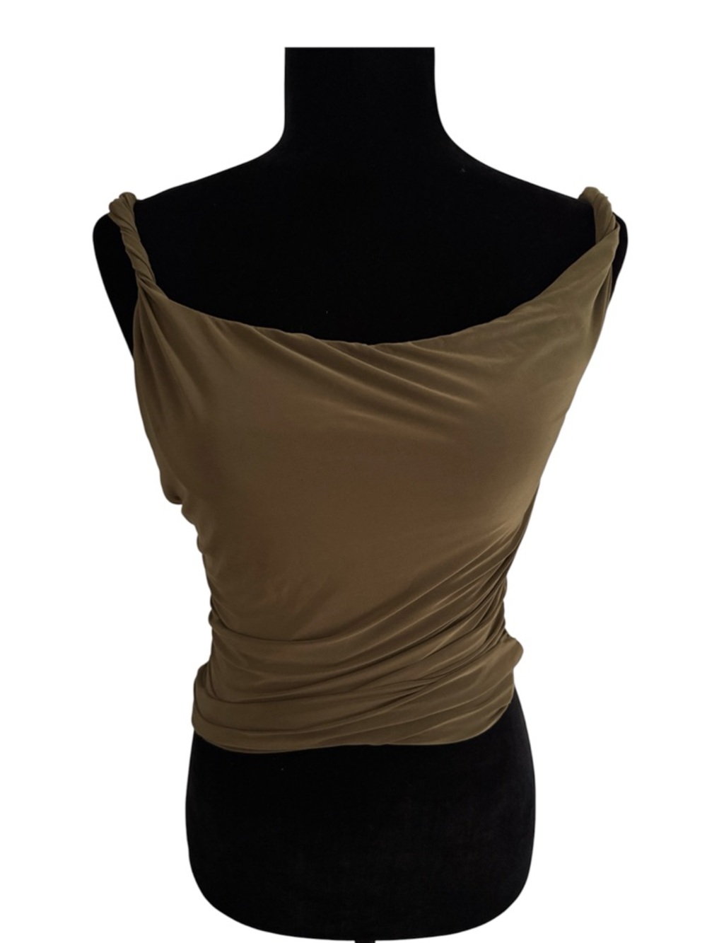 Windsor Women's Olive Twist-Strap Draped Tank Top NWT